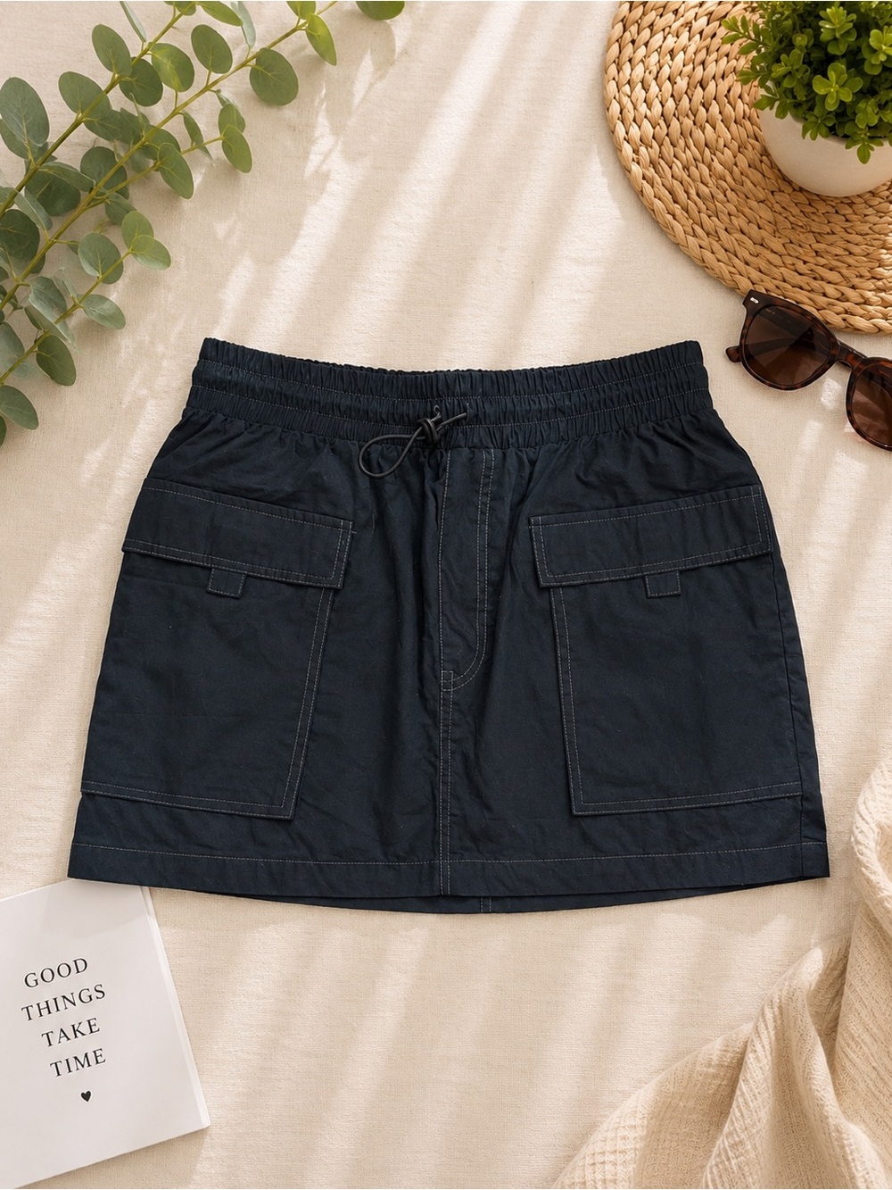 Wild fable Black parachute Mini Cargo Skirt